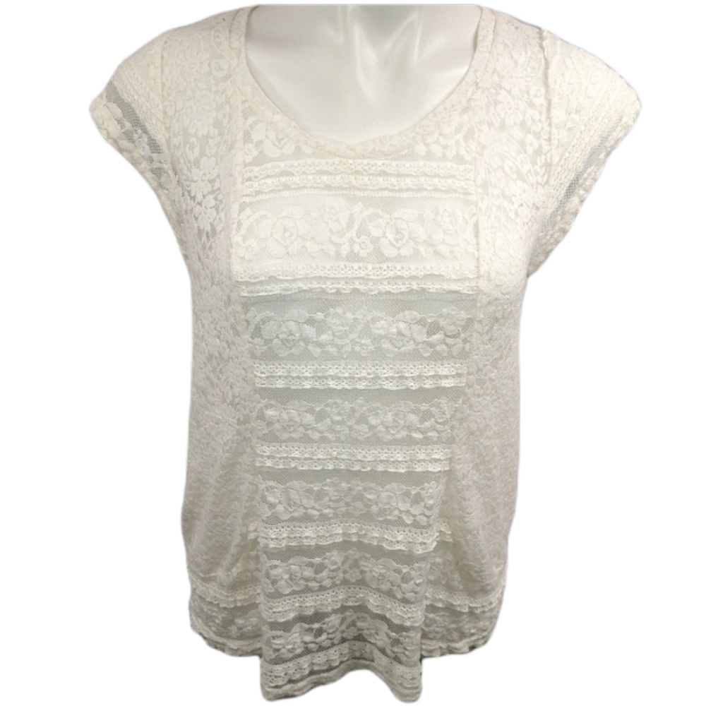 Pixley Sheer Lace Blouse Sz Medium